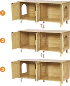 Homhedy Boho Cat Litter Box Enclosure - Image 8