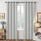Joydeco White Curtains 108 Inches Long 2 Panels Set, Thermal Insulated Long by JOYDECO
