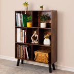 LEYAOYAO Cube Bookshelf 3 Tier Mid-Century Rustic Brown Modern Bookcase by LEYAOYAO-Findtheshiningpointofyourideallife%EF%BC%81