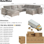 EASE MOOSE Oversized Sectional Modular Sofa, Large U Shape Sectional Couch Wide - Image 2