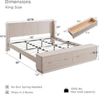 T4TREAM Fluted King Size Bed Frame - Image 2