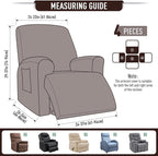 TAOCOCO Recliner Cover 4-Pieces, Recliner Stretch Sofa Slipcover, Recliner - Image 5