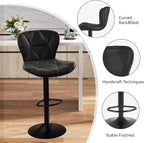 Nalupatio Modern Bar Stools Set of 2, Adjustable Faux Leather Upholstered - Image 3