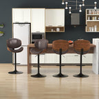 KCC Bar Stools Set of 2, Swivel Adjustable Height Barstools, PU Leather - Image 5