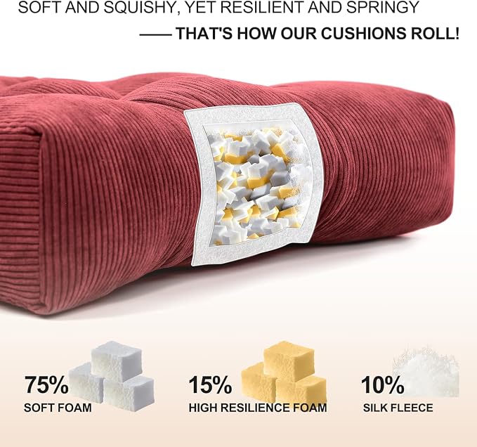 Lokex Rocking Chair Cushion Only, Tufted Non-Slip Comfortable Rocking Chair - Image 5