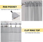 Light Grey Sheer Curtains 63 Inches Long 2 Panels - Image 2