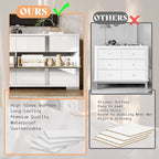 AMERLIFE 54" W High Gloss 6 Drawers Dressers - Image 5