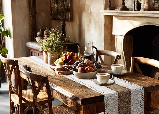 FEXIA Boho Table Runner for Home Coffee Decor 72 Inches Long Farmhouse Rustic - Image 8