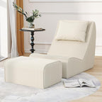 Giant Bean Bag Chair for Adults, Corduroy Chaise Lounge by SnugSofeeFoamSofa