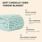 L'AGRATY Chunky Knit Throw Blanket - Image 2