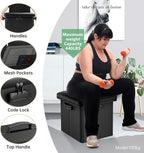 DocSafe Storage Ottoman with Lock, Fireproof Folding Ottoman Foot Rest Stool - Image 5