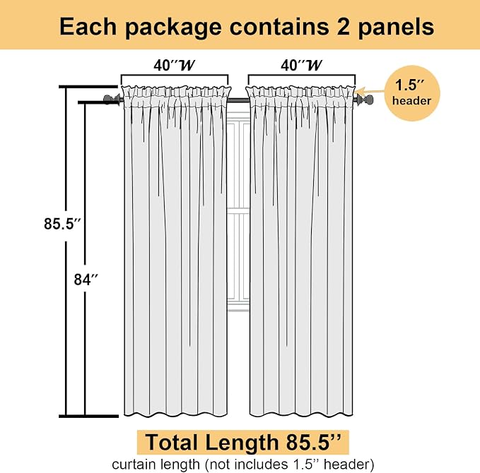 Blush Pink Sheer Curtains 84 Inches Long 2 Panels Set, Light Filtering Window - Image 4