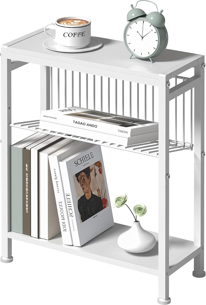 End Table for Small Space, 3-Tier Narrow Side Table by HOME