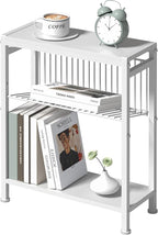 End Table for Small Space, 3-Tier Narrow Side Table by HOME