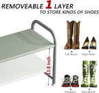INGIORDAR Shoe Rack 2 Tier Long Storage Organizer Wide Metal Shoe Shelf - Image 5