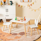 Costzon Kids Table and Chair Set, 3 Pieces Wooden Activity Table & 2 Rabbit - Image 9