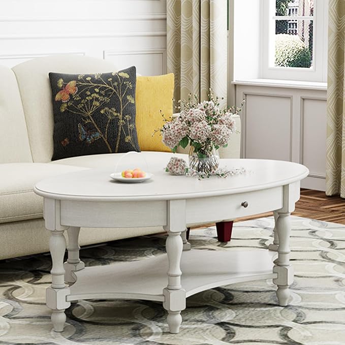 Solid Wood Oval Coffee Table - Image 3