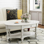 Solid Wood Oval Coffee Table - Image 3