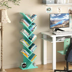SHEEPAM 10 Tier Tree Book Shelf, Floor Standing Wood Bookshelf - Image 2