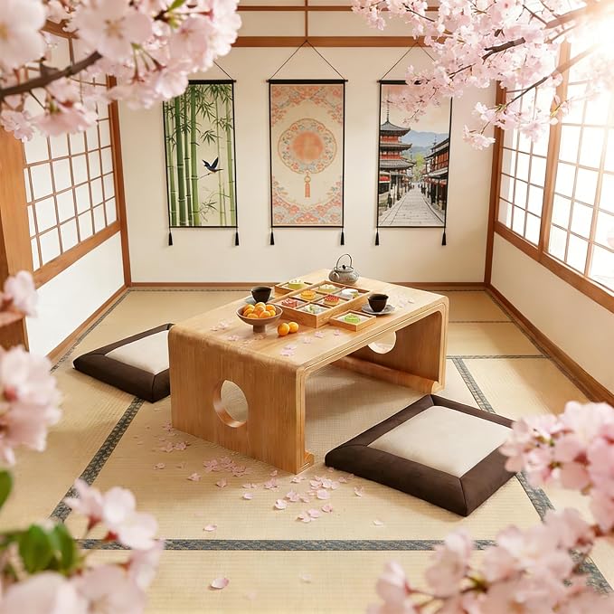 Coffee Table, Japanese Tatami Storage Table, Portable Design - Image 6