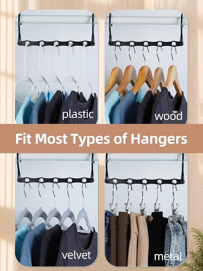 HOUSE DAY Black Magic Space Saving Hangers 10 Pack, Premium Smart Hanger Hooks - Image 6