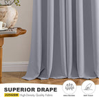 MIULEE Blackout Curtains for Bedroom 2 Panels 40 x 45 Inch Long Silver Grey | - Image 5