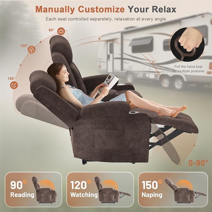 RV Loveseat Recliner Sofa, Wall Hugger Double Recliners - Image 4