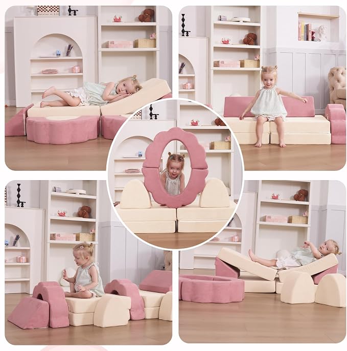 LOAOL Kids Couch 10PCS, Modular Kids Play Couch, Imaginative Convertible Play - Image 5