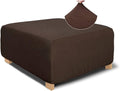 NeColorLife Square Ottoman Cover Jacquard Fabric Ottoman Slipcover Thick by NeColorLife