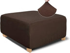 NeColorLife Square Ottoman Cover Jacquard Fabric Ottoman Slipcover Thick by NeColorLife