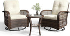 Aoxun 3 Pieces Patio Furniture Set, Patio Swivel Rocker Chairs Set of 2 by Aoxun