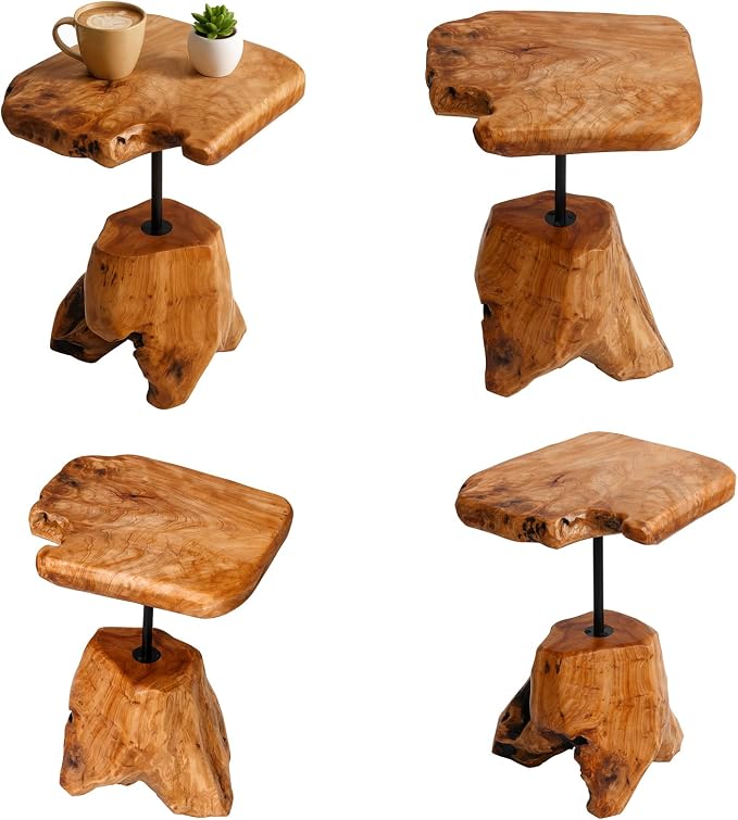 Natural Edge Cedar Stump Side Table - Image 8