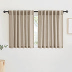 RYB HOME Linen Semi Sheer Kitchen Curtains Over Sink 36 inches Length | Light by RYBHOME