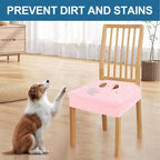 Smiry Waterproof Seat Covers for Dining Room Chairs Set of 4, Stretch Jacquard - Image 6