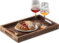 Serving Tray with Handles, 15.8"x 11" Wood Decorative Tray by AzulHome