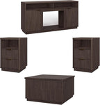 4-Piece Fluted Living Room Set Includes 31.5" Fluted Lift Top Coffee Table by PATIOCHIC