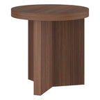 Henn&Hart 22'' Fluted Scandinavian Round End Table Ribbed Side Table, Nightstand - Image 5