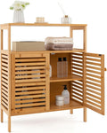 Giantex Storage Cabinet, Bamboo Bathroom Floor Cabinet by Giantex