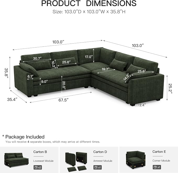 Belffin Large Modular Sectional Sofa - Image 2