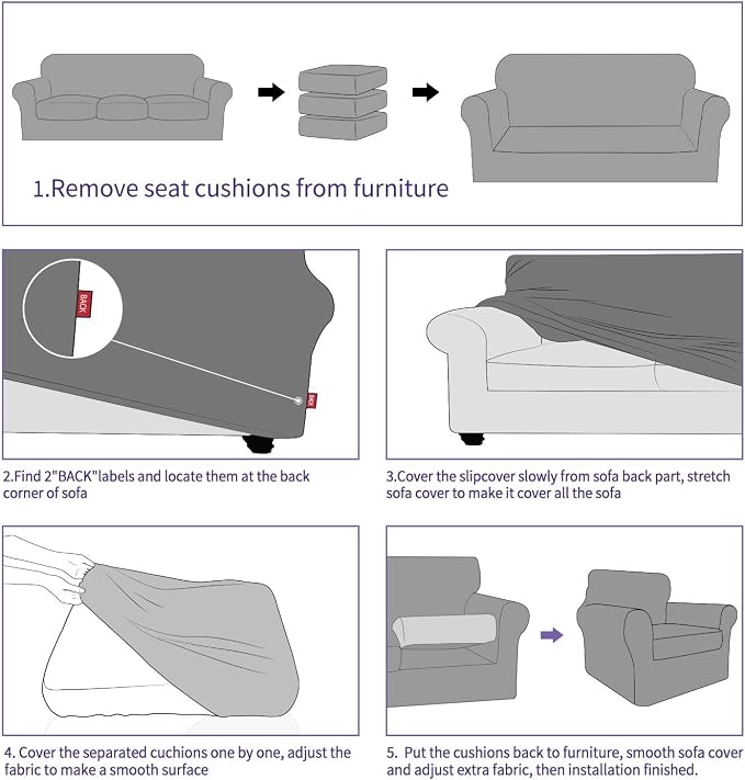 ZNSAYOTX 2 Piece Chair Covers for Living Room - Image 7