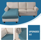 H.VERSAILTEX Sectional Couch Covers 1 Piece Chaise Slipcover L Shape Separate - Image 6