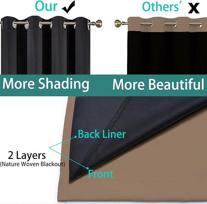 Yakamok Khaki Blackout Curtains 96 Inches Long - Image 6