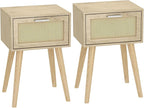 LAATOOREE Nightstand Set of 2, Small Bedside Table, Boho Side End Table by LAATOOREE