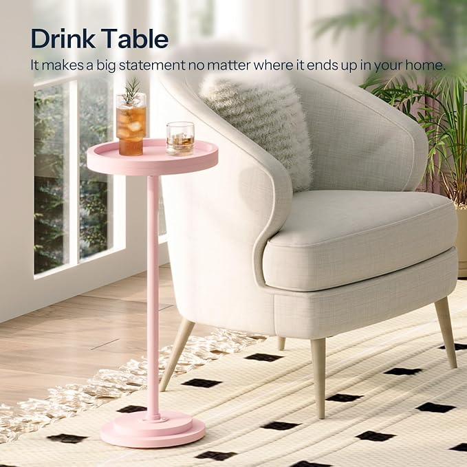 HOOBRO Small Round Side Table, Drink Table, Coffee Martini Table - Image 5