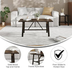 Flash Furniture Eli Farmhouse Trestle Coffee Table, Rustic Solid Wood Coffee - Image 4