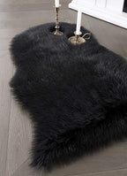SERISSA 2x3 Fluffy Black Faux Sheepskin Shaggy Rug - Image 7