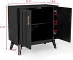 LKTART Black Sideboard Buffet, Small Storage Cabinet - Image 3