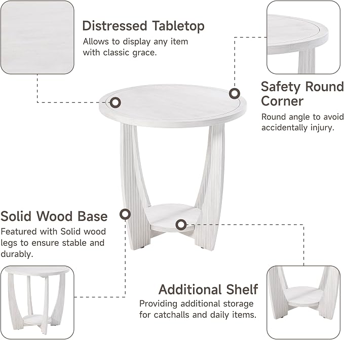 COZAYH Rustic Farmhouse end Table X 2P - Image 5