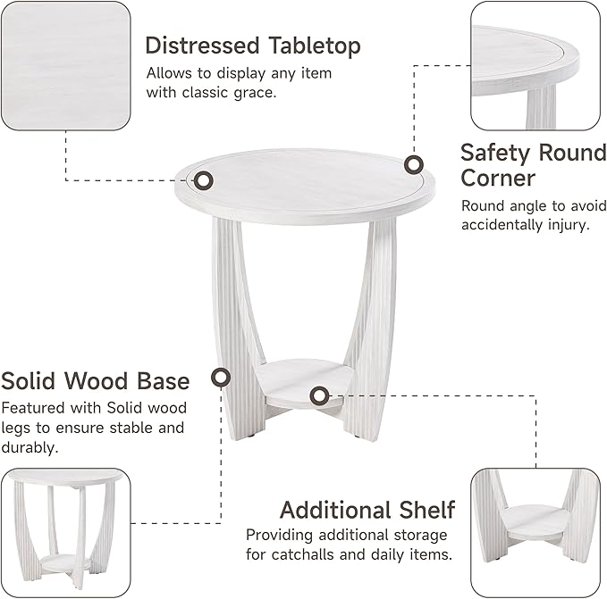 COZAYH Rustic Farmhouse end Table - Image 4