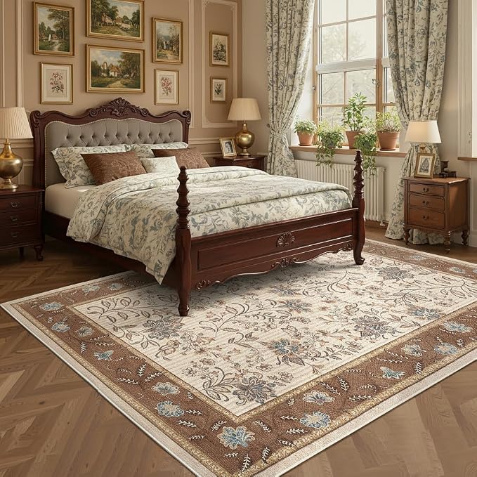 GarveeHome 10x13 Large Living Room Rug Brown Washable Area Rug Non Slip | Soft by GarveeHome